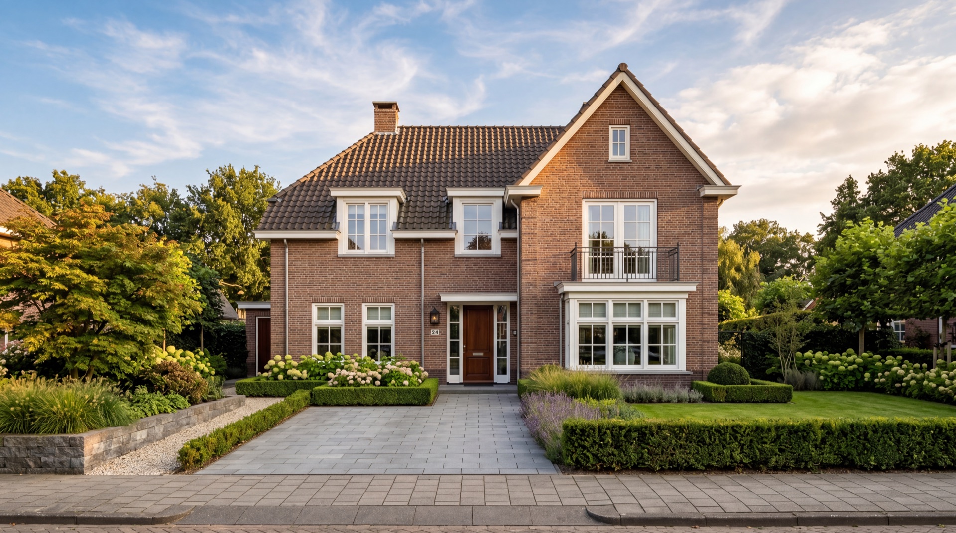 Premium Nederlandse woning met schone gevel en oprit na onderhoud door AlsNieuw Specialist